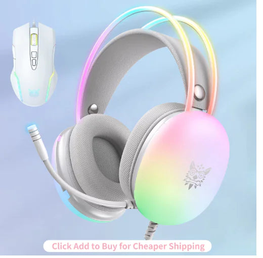 ONIKUMA PC Gaming Headphones with RGB Lights for GAMMER